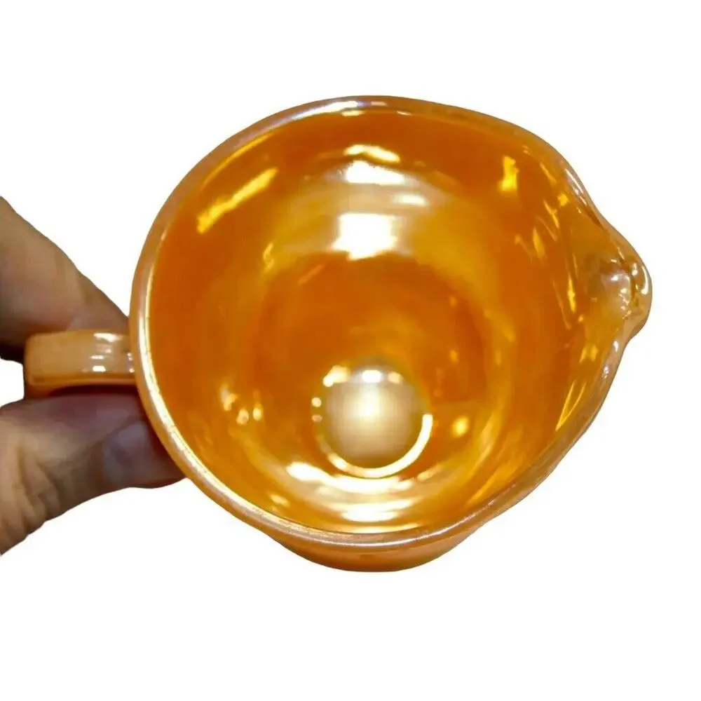 VINTAGE Fire King‎ Oven Ware Peach Lustre Luster Laurel Leaf Creamer W/ Spout